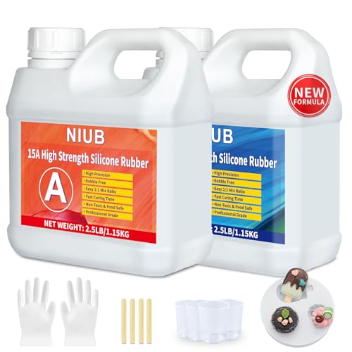 NIUB Abformsilikon,15A 2,5kg Flüssiges Silikon Abformmasse,Selbstentlüftend, Lebensmittelecht, Easy Mold Release, Niedrige Viskosität,Silikon zum Abformen NIUB Abformsilikon,15A 2,5kg Flüssiges Silikon Abformmasse,Selbstentlüftend, Lebensmittelecht, Easy Mold Release, Niedrige Viskosität,Silikon zum Abformen von NIUB