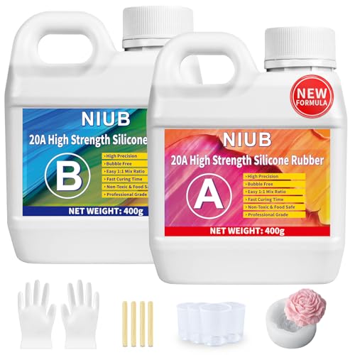 NIUB Abformsilikon,700g Flüssiges Silikon Abformmasse,Selbstentlüftend, Lebensmittelecht, Easy Mold Release, Niedrige Viskosität,Silikon zum Abformen NIUB Abformsilikon,700g Flüssiges Silikon Abformmasse,Selbstentlüftend, Lebensmittelecht, Easy Mold Release, Niedrige Viskosität,Silikon zum Abformen von NIUB