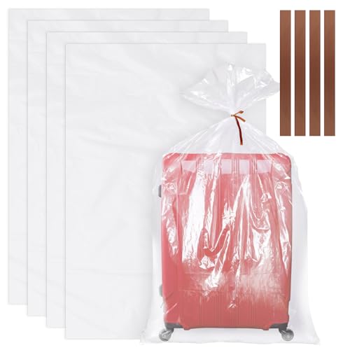 4 große transparente Kunststofftüten, 101,6 x 152,4 cm, feuchtigkeitsbeständig, staubdicht, große Aufbewahrungstaschen, wiederverwendbar, riesige zusätzliche Gepäckaufbewahrungstaschen für Gepäck, 4 große transparente Kunststofftüten, 101,6 x 152,4 cm, feuchtigkeitsbeständig, staubdicht, große Aufbewahrungstaschen, wiederverwendbar, riesige zusätzliche Gepäckaufbewahrungstaschen für Gepäck, von NIUBIER