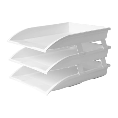 Brieftasche, um die Papiere aufzunehmen, 2/3-stufiger stapelbarer Desktop-Dokumentenständer, Organizer, Akten- und Zeitschriftenhalter(Three layers) von NIUSABOU