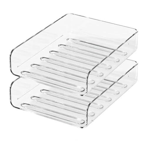 Brieftasche, um die Papiere aufzunehmen, 2-teiliges transparentes Schreibtisch-Organizer-Set zur multifunktionalen Aufbewahrung, stapelbares Papierfach for das Büro von NIUSABOU