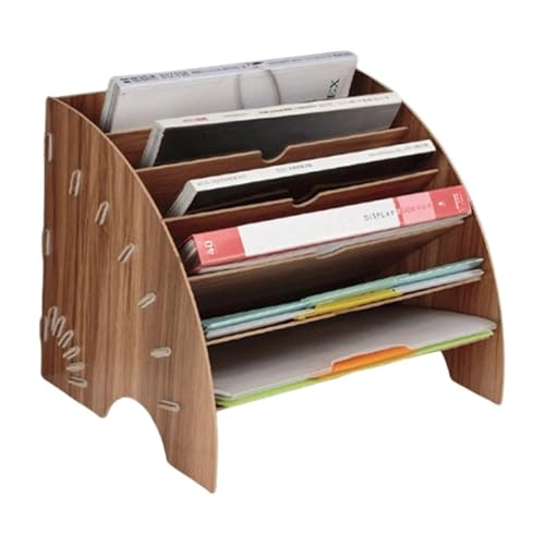 Brieftasche, um die Papiere aufzunehmen, Briefhalter Tablett Dokument Magazin Organizer Halter Büro Tisch Aktenhalter for Büro(Brown) von NIUSABOU