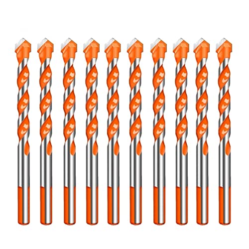 Diamanten, 10Pcs Fliesen Bohrer Set 6/8/10/12mm Hartmetall Spitze for Metall Holz Glas Keramik Beton(10mm) von NIUSABOU