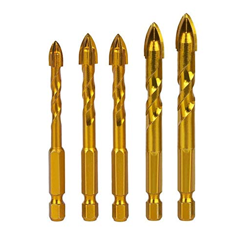 Diamanten, Fliesen Mauerwerk Bohrer Bit Hex Schaft Hartmetall Kreuz Speer Kopf 6/8/10/12mm Multi-Material(6mm) von NIUSABOU