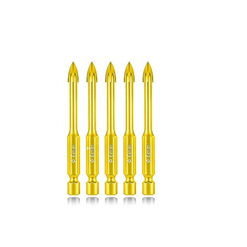 Diamanten, Mauerwerk Bohrer Set 3-12mm Hex Kreuz for Beton Ziegel Fliesen Glas Holz Kunststoff(5PCS 6MM) von NIUSABOU