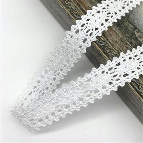 Lisiengürtel, 2 Yards weißes Baumwoll-Häkelspitzenband, umweltfreundlich, wasserlöslich, mehrfarbig, 10 mm/50 mm Breite(11) von NIUSABOU