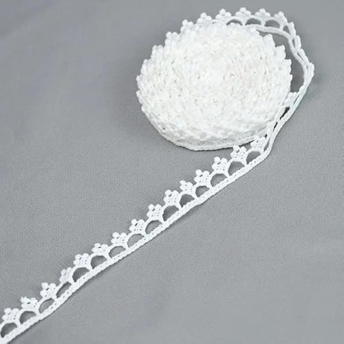 Lisiengürtel, 5 Yards weiße Milchseide, wasserlösliches, besticktes Spitzenband, 1,1–4 cm, for DIY-Näharbeiten(C-014-width 1.3cm) von NIUSABOU