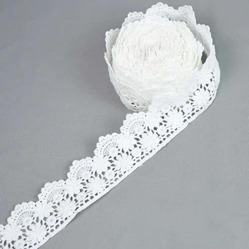 Lisiengürtel, 5 Yards weiße Milchseide, wasserlösliches, besticktes Spitzenband, 1,1–4 cm, for DIY-Näharbeiten(C-015-width 4cm) von NIUSABOU