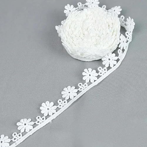 Lisiengürtel, 5 Yards weiße Milchseide, wasserlösliches, besticktes Spitzenband, 1,1–4 cm, for DIY-Näharbeiten(C01-width 2cm) von NIUSABOU