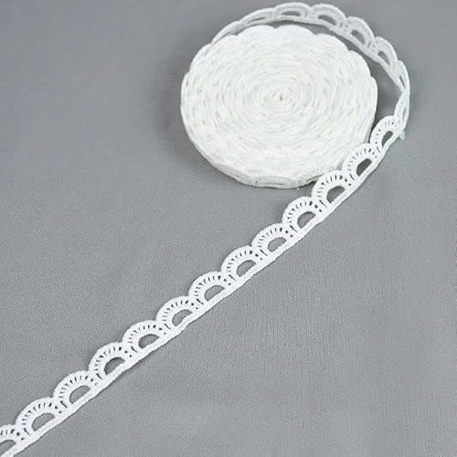 Lisiengürtel, 5 Yards weiße Milchseide, wasserlösliches, besticktes Spitzenband, 1,1–4 cm, for DIY-Näharbeiten(C06-width 1.1cm) von NIUSABOU