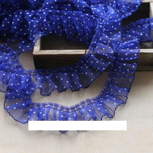 Lisiengürtel, 6CM Breite Polka Dot Bestickt Mesh Spitze Band Applique Trim Multicolor(Blue) von NIUSABOU