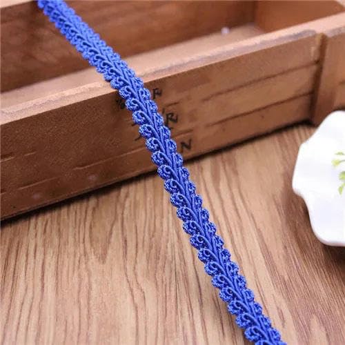 Lisiengürtel, Gebogene Baumwoll-Spitzenborte, 100% Baumwolle, geflochten, 12 mm, 37,8 m, mehrfarbig, Näh- und Bastelbedarf(Blue) von NIUSABOU