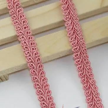 Lisiengürtel, Gebogene Baumwoll-Spitzenborte, 100% Baumwolle, geflochten, 12 mm, 37,8 m, mehrfarbig, Näh- und Bastelbedarf(Dark pink) von NIUSABOU