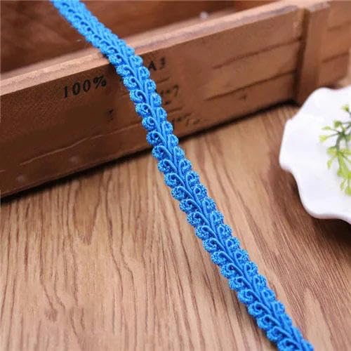 Lisiengürtel, Gebogene Baumwoll-Spitzenborte, 100% Baumwolle, geflochten, 12 mm, 37,8 m, mehrfarbig, Näh- und Bastelbedarf(Lake blue) von NIUSABOU