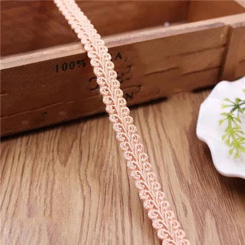 Lisiengürtel, Gebogene Baumwoll-Spitzenborte, 100% Baumwolle, geflochten, 12 mm, 37,8 m, mehrfarbig, Näh- und Bastelbedarf(Light pink) von NIUSABOU