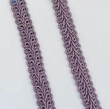Lisiengürtel, Gebogene Baumwoll-Spitzenborte, 100% Baumwolle, geflochten, 12 mm, 37,8 m, mehrfarbig, Näh- und Bastelbedarf(Purple) von NIUSABOU