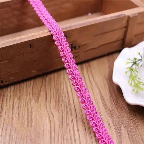 Lisiengürtel, Gebogene Baumwoll-Spitzenborte, 100% Baumwolle, geflochten, 12 mm, 37,8 m, mehrfarbig, Näh- und Bastelbedarf(Rose red) von NIUSABOU