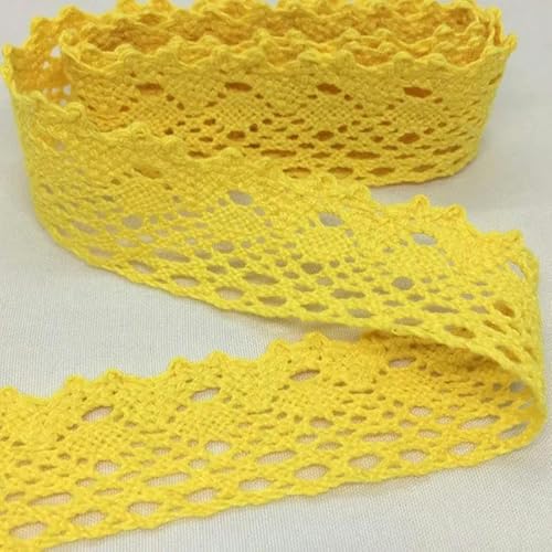 Lisiengürtel, Gehäkelte Spitzenborte aus Baumwolle, mehrfarbig, 1–4,5 cm x 2 Yards, for Selbernähen und Dekorieren(C-0102-11 Yellow2.5cm) von NIUSABOU