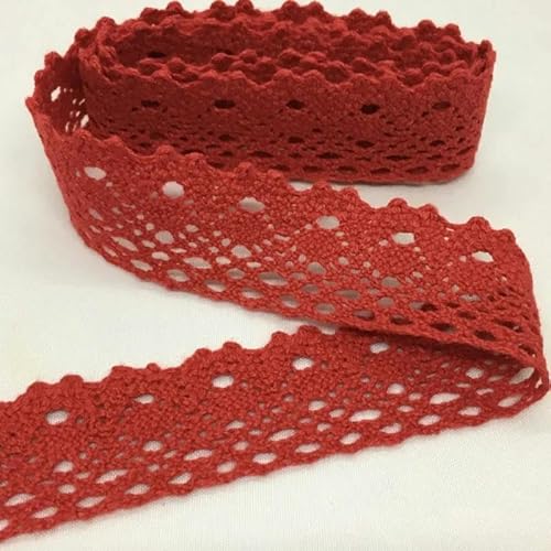Lisiengürtel, Gehäkelte Spitzenborte aus Baumwolle, mehrfarbig, 1–4,5 cm x 2 Yards, for Selbernähen und Dekorieren(C-0102-9 Red 2.5cm) von NIUSABOU