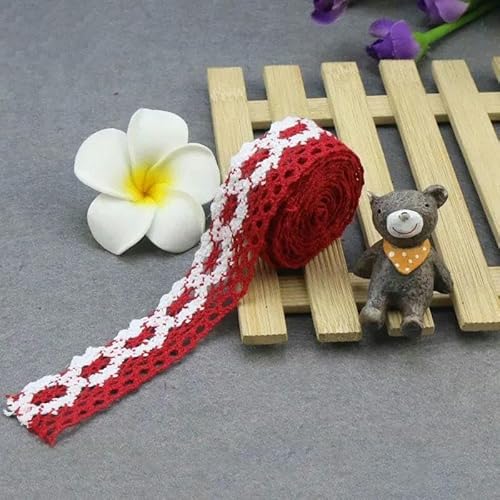 Lisiengürtel, Gehäkelte Spitzenborte aus Baumwolle, mehrfarbig, 1–4,5 cm x 2 Yards, for Selbernähen und Dekorieren(C-042-10 (2.5cm)) von NIUSABOU