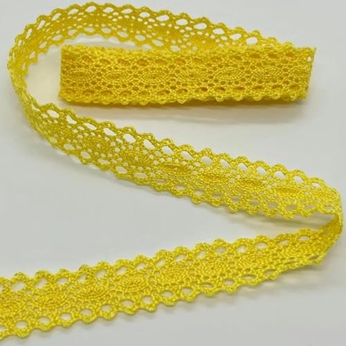 Lisiengürtel, Gehäkelte Spitzenborte aus Baumwolle, mehrfarbig, 1–4,5 cm x 2 Yards, for Selbernähen und Dekorieren(C008-11 Yellow 1.5cm) von NIUSABOU
