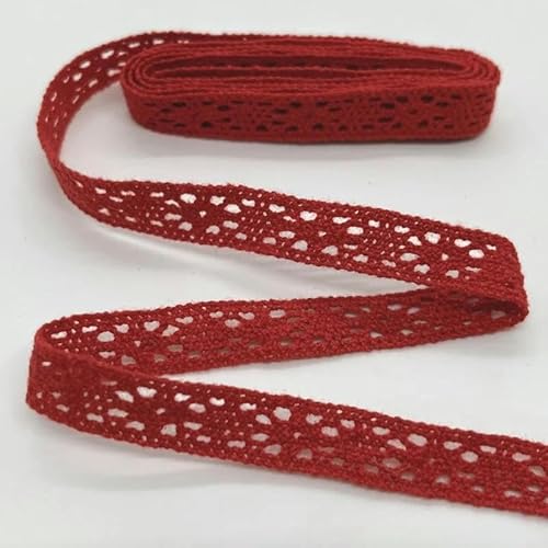 Lisiengürtel, Gehäkelte Spitzenborte aus Baumwolle, mehrfarbig, 1–4,5 cm x 2 Yards, for Selbernähen und Dekorieren(C010-20 Red 1.2cm) von NIUSABOU