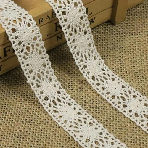 Lisiengürtel, Gehäkelte Spitzenborte aus Baumwolle, mehrfarbig, 1–4,5 cm x 2 Yards, for Selbernähen und Dekorieren(C027-1 beige 2.2cm) von NIUSABOU