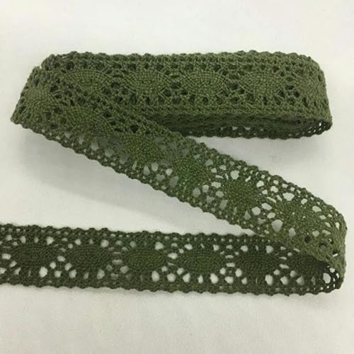 Lisiengürtel, Gehäkelte Spitzenborte aus Baumwolle, mehrfarbig, 1–4,5 cm x 2 Yards, for Selbernähen und Dekorieren(C027-10ArmyGreen2cm) von NIUSABOU