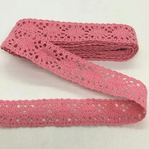Lisiengürtel, Gehäkelte Spitzenborte aus Baumwolle, mehrfarbig, 1–4,5 cm x 2 Yards, for Selbernähen und Dekorieren(C027-11 DeepPink 2cm) von NIUSABOU