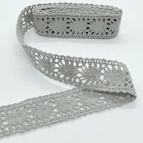 Lisiengürtel, Gehäkelte Spitzenborte aus Baumwolle, mehrfarbig, 1–4,5 cm x 2 Yards, for Selbernähen und Dekorieren(C027-12Lt.Grey2.2cm) von NIUSABOU