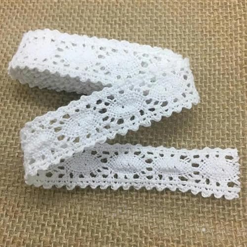 Lisiengürtel, Gehäkelte Spitzenborte aus Baumwolle, mehrfarbig, 1–4,5 cm x 2 Yards, for Selbernähen und Dekorieren(C027-3 white 2cm) von NIUSABOU