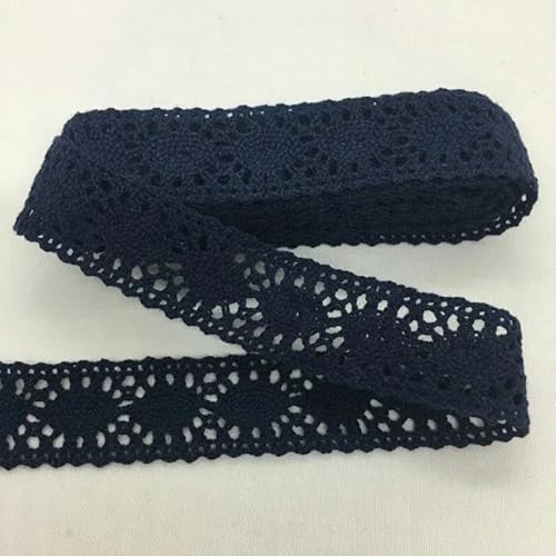 Lisiengürtel, Gehäkelte Spitzenborte aus Baumwolle, mehrfarbig, 1–4,5 cm x 2 Yards, for Selbernähen und Dekorieren(C027-9 Navy 2cm) von NIUSABOU