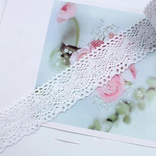 Lisiengürtel, Spitzenband aus Polyester, gehäkelt, bestickt, for Hochzeiten, Bastelarbeiten, Nähen, mehrere Breiten (35–60 mm), Packung mit 5 oder 10 Yards(1-Width 35mm,5yards) von NIUSABOU