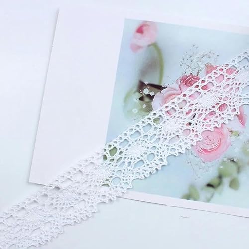 Lisiengürtel, Spitzenband aus Polyester, gehäkelt, bestickt, for Hochzeiten, Bastelarbeiten, Nähen, mehrere Breiten (35–60 mm), Packung mit 5 oder 10 Yards(3-Width 38mm,5yards) von NIUSABOU
