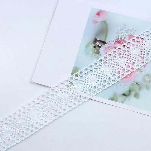 Lisiengürtel, Spitzenband aus Polyester, gehäkelt, bestickt, for Hochzeiten, Bastelarbeiten, Nähen, mehrere Breiten (35–60 mm), Packung mit 5 oder 10 Yards(6-Width 45mm,10yards) von NIUSABOU