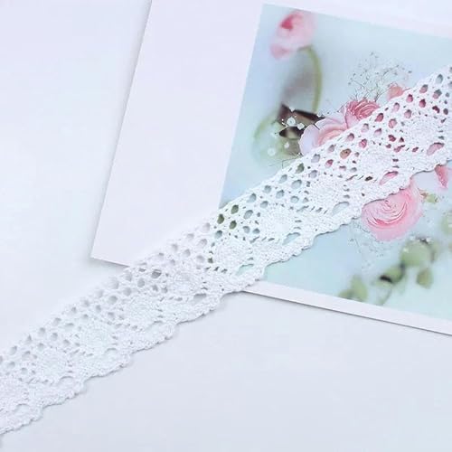 Lisiengürtel, Spitzenband aus Polyester, gehäkelt, bestickt, for Hochzeiten, Bastelarbeiten, Nähen, mehrere Breiten (35–60 mm), Packung mit 5 oder 10 Yards(8-Width 38mm,10yards) von NIUSABOU