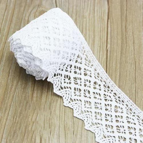 Lisiengürtel, Weißer, bestickter Spitzenbesatz aus Baumwolle, Organzastoff, 100% Baumwolle, 25 mm Breite, wasserlöslich, umweltfreundlich, 5 Meter(1) von NIUSABOU