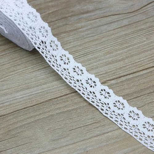 Lisiengürtel, Weißer, bestickter Spitzenbesatz aus Baumwolle, Organzastoff, 100% Baumwolle, 25 mm Breite, wasserlöslich, umweltfreundlich, 5 Meter(12) von NIUSABOU