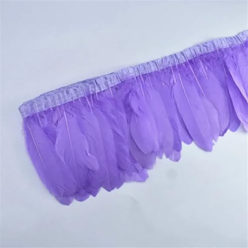 NIUSABOU Feder-Fransen-Besatz, Federbesatz Quaste Fransenband for Nähen von Hochzeitsaccessoires DIY 2 Meter(Light Purple) von NIUSABOU