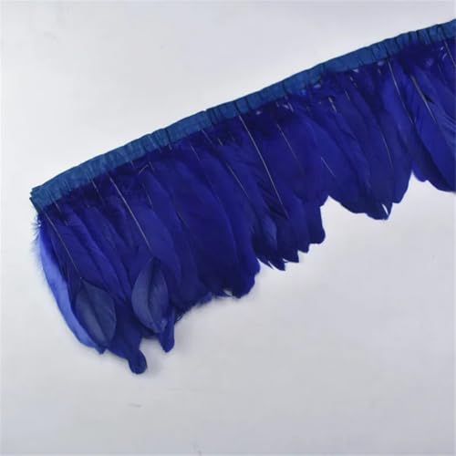 NIUSABOU Feder-Fransen-Besatz, Federbesatz Quaste Fransenband for Nähen von Hochzeitsaccessoires DIY 2 Meter(Navy) von NIUSABOU