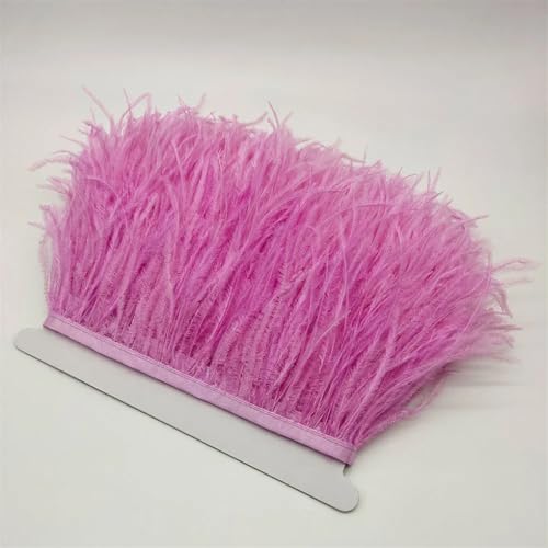 NIUSABOU Feder-Fransen-Besatz, Straußenfederbesatz, Fransenband for Nähen, Basteln, Kostüme, Dekoration, 10–15 Zentimeter, 4–6 Zoll(Light Purple,10Yards) von NIUSABOU