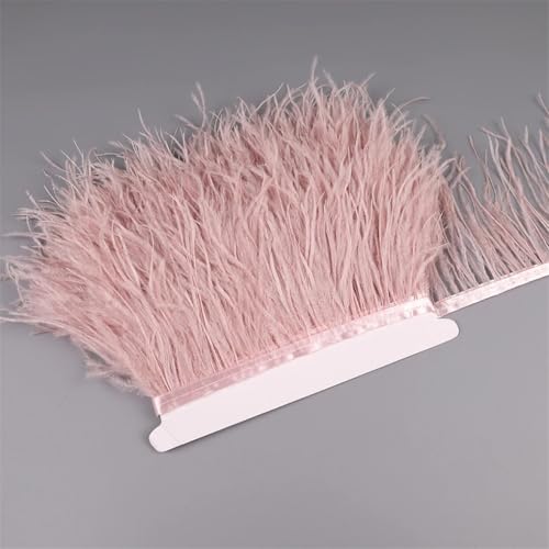 NIUSABOU Feder-Fransen-Besatz, Straußenfedern Band Fransenbesatz for Nähen von Besätzen for Kleider, Kleidung, Kostüme, Bastelzubehör(2,10 Meters) von NIUSABOU