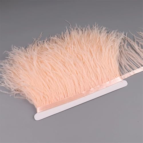 NIUSABOU Feder-Fransen-Besatz, Straußenfedern Band Fransenbesatz for Nähen von Besätzen for Kleider, Kleidung, Kostüme, Bastelzubehör(Coral,1 Meters) von NIUSABOU