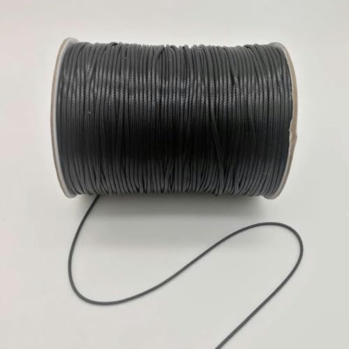 NIUSABOU Gewachste Polyester-Kordel, 0,5/0,8/1,0/1,5/2,0 mm schwarz gewachste Schnur gewachste Faden String Strap Halskette Seil Perle(1.5mm (10yards)) von NIUSABOU