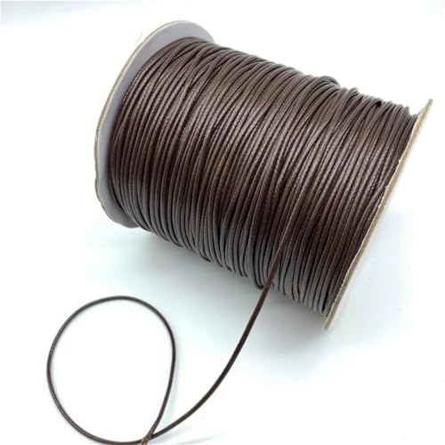 NIUSABOU Gewachste Polyester-Kordel, 0,5 mm 0,8 mm 1 mm 1,5 mm 2 mm braun gewachste Baumwollschnur gewachste Fadenschnur String Strap Halskette Seil(1.5mm 10yards) von NIUSABOU