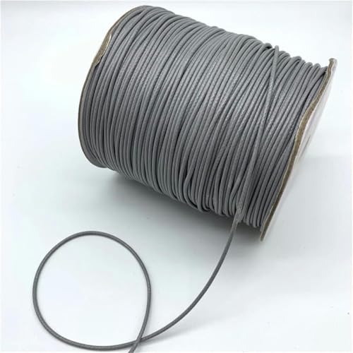 NIUSABOU Gewachste Polyester-Kordel, 0,5 mm 0,8 mm 1 mm 1,5 mm 2 mm grau gewachste Baumwollschnur gewachste Fadenschnur String Strap Halskette Seil(1mm 10yards) von NIUSABOU