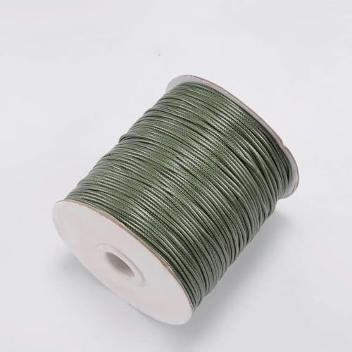 NIUSABOU Gewachste Polyester-Kordel, 10 mt/los Gewachste Baumwollschnur Gewachste Fadenschnur String Strap Halskette Seil Perle(Army Green,2.0mm (10Meters)) von NIUSABOU