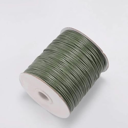 NIUSABOU Gewachste Polyester-Kordel, 10 mt/los Gewachste Baumwollschnur Gewachste Fadenschnur String Strap Halskette Seil Perle(Army Green,2.0mm (10Meters)) von NIUSABOU