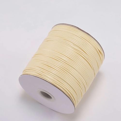 NIUSABOU Gewachste Polyester-Kordel, 10 mt/los Gewachste Baumwollschnur Gewachste Fadenschnur String Strap Halskette Seil Perle(Beige,0.8mm (10Meters)) von NIUSABOU