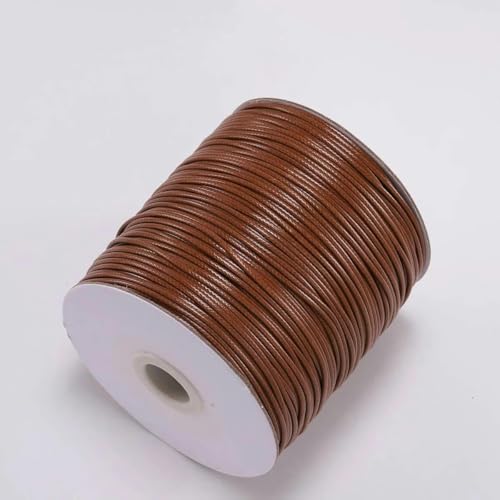 NIUSABOU Gewachste Polyester-Kordel, 10 mt/los Gewachste Baumwollschnur Gewachste Fadenschnur String Strap Halskette Seil Perle(Brown,2.0mm (10Meters)) von NIUSABOU